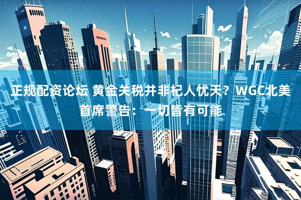 正规配资论坛 黄金关税并非杞人忧天？WGC北美首席警告：一切皆有可能